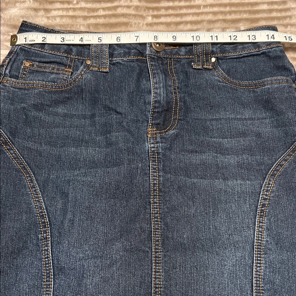 Dark Denim Pencil Skirt, Size 2 - Picture 5 of 5